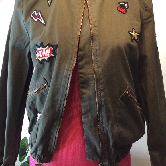 freebird army bomber jacket with patches S - Picture 5 of 6